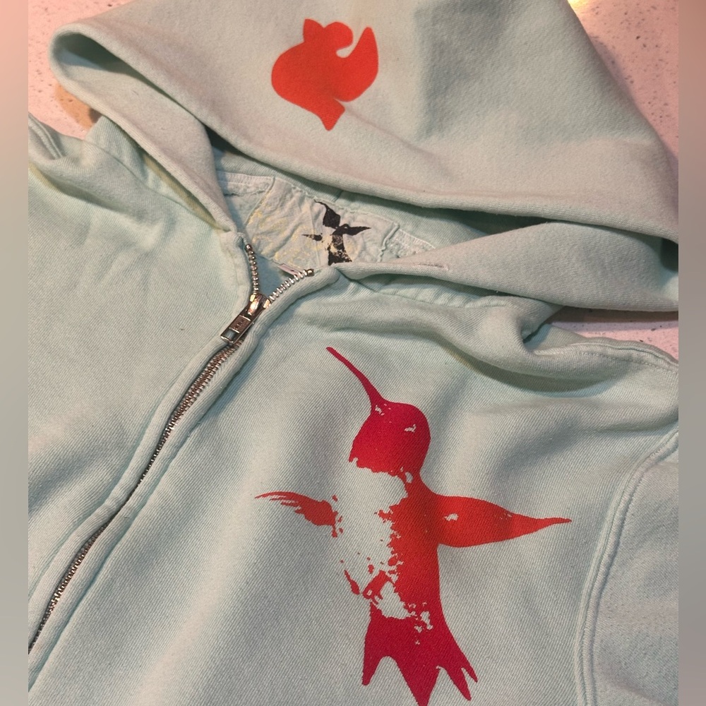 Freecity zip up hoodie with “Let’s Go” sleeve / GUC - Picture 14 of 16